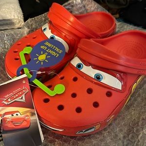 Brand new Lightning McQueen Crocs size 7W